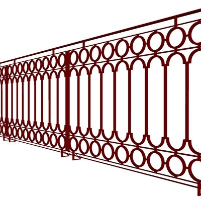 现代铁艺护栏su模型