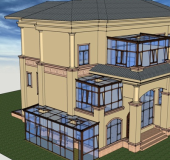 简欧独栋别墅su模型