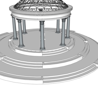 欧式凉亭su模型