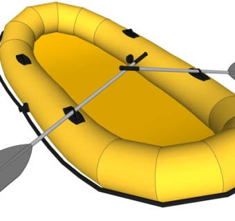 现代单人皮划艇su模型