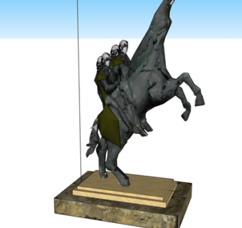 现代雕塑小品su模型