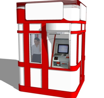 现代电话亭su模型