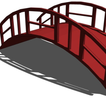 现代木拱桥su模型