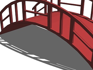 现代木拱桥su模型