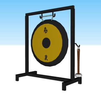 新中式铜锣su模型