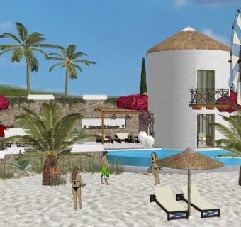 现代海边度假别墅su模型