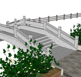 现代石拱桥su模型