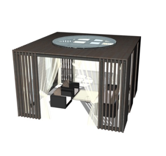 现代凉亭su模型