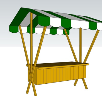 现代户外货架su模型