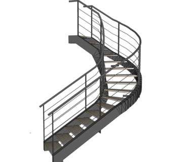 现代户外铁艺楼梯su模型