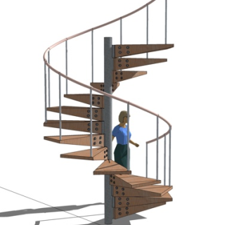 现代旋转楼梯su模型