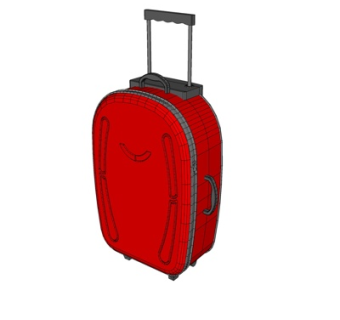 现代小型行李箱su模型