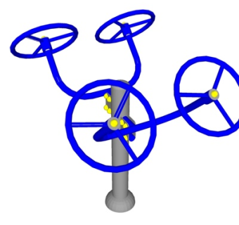 现代小区太极揉推器su模型