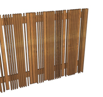 现代木篱笆su模型