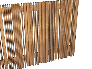 现代木篱笆su模型