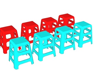 现代塑料凳子su模型