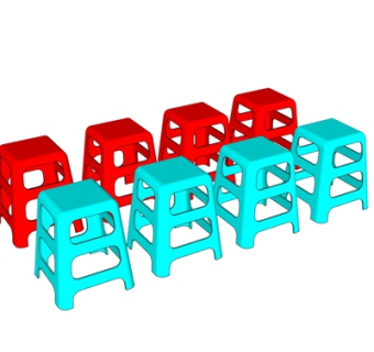 现代塑料凳子su模型