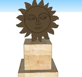 现代小太阳雕塑小品su模型