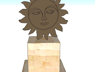 现代小太阳雕塑小品su模型