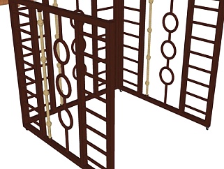 现代阳台护栏su模型