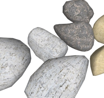 自然风石头小品su模型