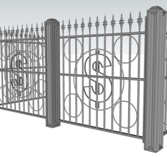 现代阳台护栏su模型