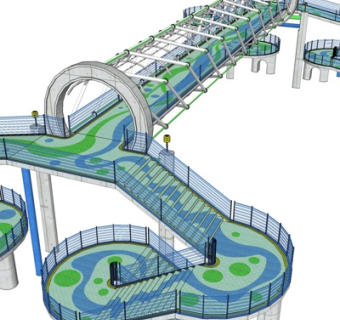 现代人行天桥su模型