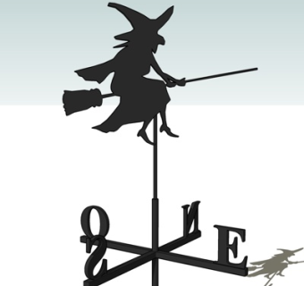 欧式金属女巫方向指示牌su模型