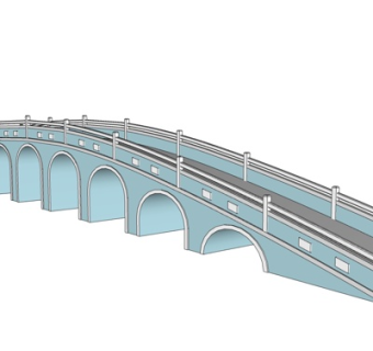 现代公路大桥su模型