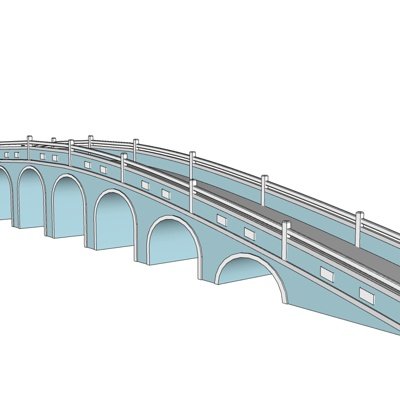 现代公路大桥su模型