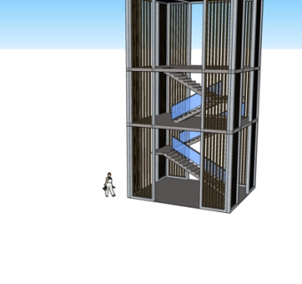 现代楼梯su模型