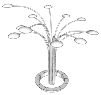 现代公园景观灯su模型