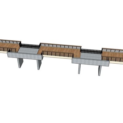 现代廊桥su模型