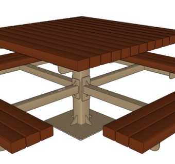 现代室外休闲桌椅su模型