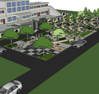 新中式酒店su模型