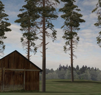 自然风木屋su模型