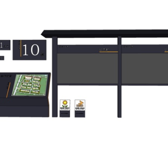 现代路标指示牌su模型