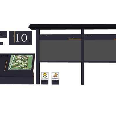 现代路标指示牌su模型