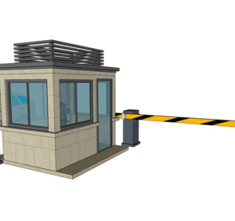 现代拦车杆su模型