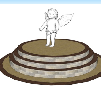 欧式丘比特雕塑su模型