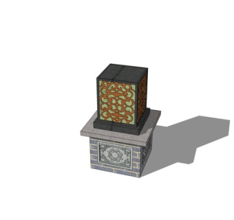 新中式庭院景观灯su模型