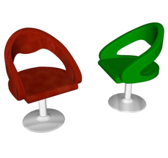 现代休闲转椅su模型