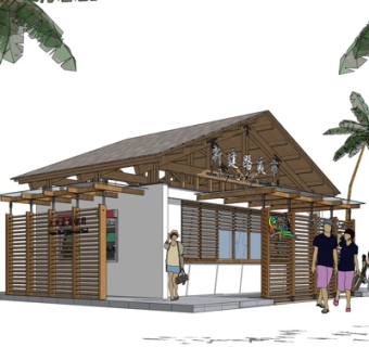 现代商场su模型