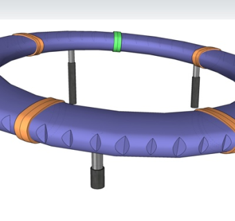 现代环形公用椅su模型