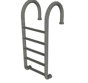 现代泳池楼梯su模型