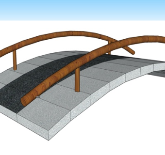 现代石拱桥su模型
