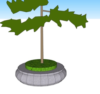 现代树池su模型