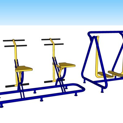 现代健身器材su模型
