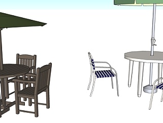 <em>现代室外</em>休闲桌椅su模型