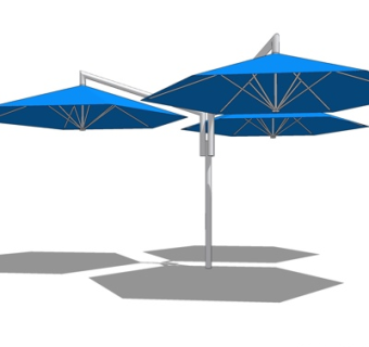 现代遮阳伞su模型